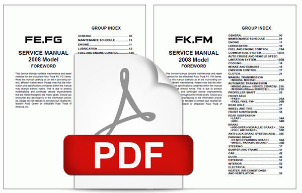 MITSUBISHI 2008 FUSO FE FG FK FM SERIES OEM TRUCK SERVICE REPAIR WORKSHOP MANUAL - $14.95