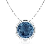 ANGARA Natural London Blue Topaz Solitaire Pendant Necklace in Silver (S... - £138.71 GBP+