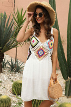 Geometric V-Neck Spaghetti Strap Cover Up Dress - $27.95