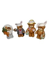 Enesco Lucy &amp; Me LucyRigg Easter Bunny Bears Basket Lot Of 4 Read For De... - £22.11 GBP