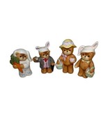 Enesco Lucy &amp; Me LucyRigg Easter Bunny Bears Basket Lot Of 4 Read For De... - £22.11 GBP