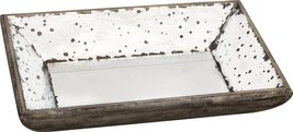 12.8&quot; Rectangular Two Tone Decorative Mirrored Tray Plate Centerpiece Home Decor - £45.89 GBP