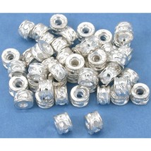 Bali Rondelle Spacer Beads Silver Plated 5mm Approx 40 - £6.07 GBP