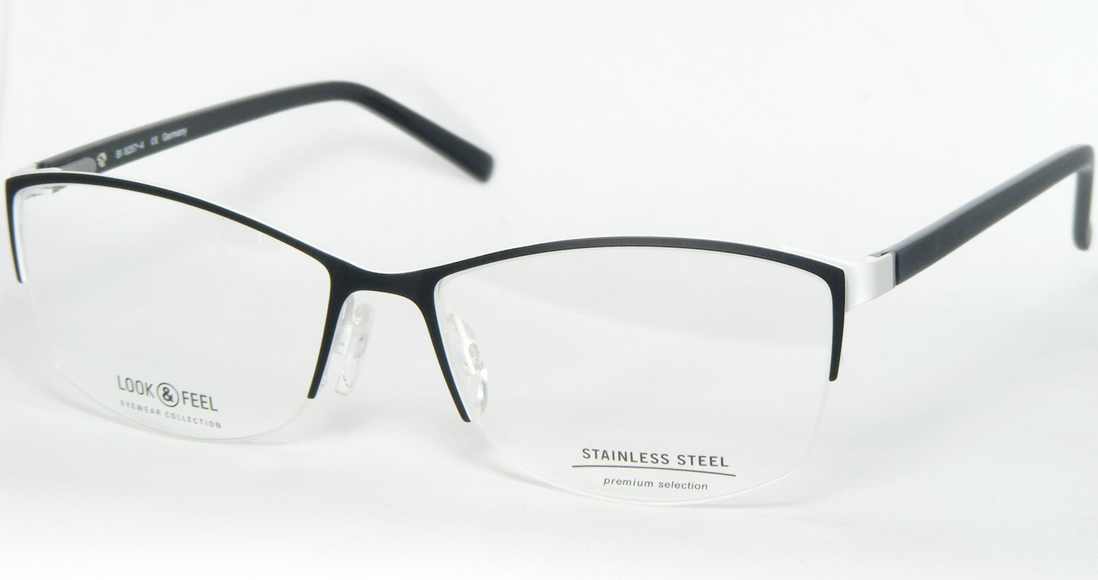 Lunettes Look &amp; Feel BI 8257-4 Noir Mat / Blanc 56-16-135mm Allemagne - $66.33