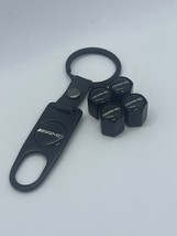 4x Black Aluminum AMG Tire Air Valve Stem Cap Keychain Fits Most Mercede... - $16.92