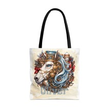 Steampunk Horse wreath Personalised Tote Bag, Steampunk, Christmas Tote Bag, Per - $28.00+