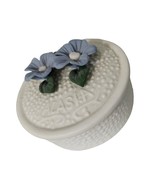 Arctic Kids of Alaska Blue Flower Trinket Dish Jar with Lid Ceramic Souv... - $16.48