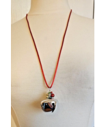 Holiday Large Silver Tone Jingle Bell Christmas Necklace With Ornament B... - $274.97 MXN