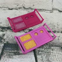 Barbie Doll House Dinning Trays Lot Of 2 Pink TV Dinners - £11.68 GBP
