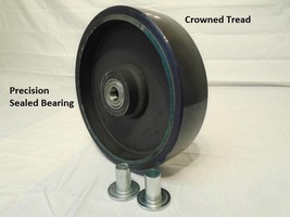 8&quot; x 2&quot; Polyurethane Caster Wheel Precision Sealed Bearing 1500 lb.Crowned Tread - £18.76 GBP