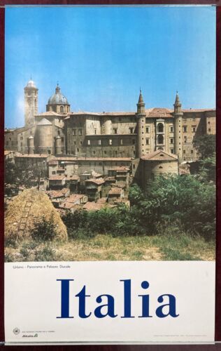 Primary image for Original Poster Italy Alitalia Airline Urbino Ducal Palace Travel