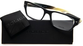 New Police V1766 0703 Black Eyeglasses Glasses Frame W/ Case 53-17-145mm Italy - $97.98
