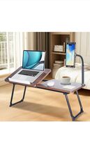 Large Foldable Laptop Desk With Phone Holder And Cup Holder Brand New Op... - $26.99