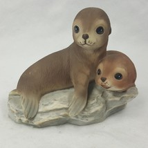 Homco Vintage Baby Seals on Rock Masterpiece Porcelain 1981 SEGA1 - $6.95
