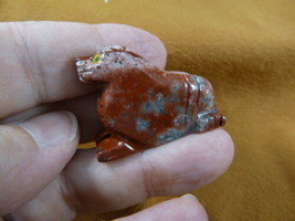 Y-SEAL-39) Red SEAL small carving gem stone SOAPSTONE PERU I love baby s... - $8.59