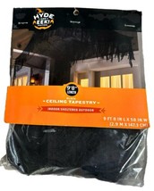 New Hyde &amp; Eek! Halloween Ceiling Black Tapestry Web Indoor/Outdoor 9&#39;8&quot;... - £7.56 GBP