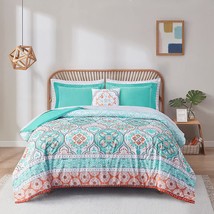 Degree of Comfort Full Size Bed in A Bag ,Aqua Boho Complete Comforter Set , - £59.14 GBP