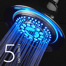 DreamSpa 5-Setting Water Temperature Color-Changing LED Shower Head (All-Chrome) - £27.77 GBP