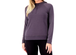 zuda Z-Knit Brushed Rib Hoodie with Drawcord - Iron, XS - £19.98 GBP