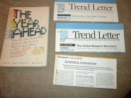 John Naisbitt lot: The Year Ahead 1985 and 3 newsletters  - £9.38 GBP