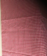 Vintage Fabric Remnant Cotton / Cotton Blend Red Check Print 1 yd 24&quot; 45&quot; Wide - £3.89 GBP
