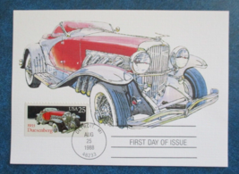 1988 25 Cents U. S. Postage &quot;1935 Duesenberg&quot; First Day Of Issue Postcard - £1.46 GBP