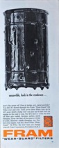 Fram Wear Guard Filters crankcase 1962 Vintage Print Ad - $202.44 MXN