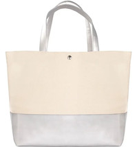 Cathy&#39;s Concepts Personalized &quot; D &quot; Silver Metallic Color Dipped Tote Bag  #3407 - £20.92 GBP