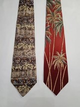 Tommy Bahama Tropical Hawaiian Floral Vtg Silk Tie 58&quot; Lot Of 2 Island Sailing - £29.97 GBP