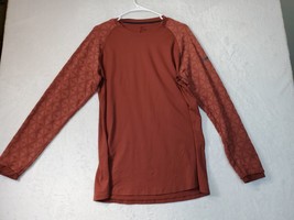 Nike T Shirt Top Womens Large Brown Recycled Polyester Long Sleeve Round... - £12.54 GBP