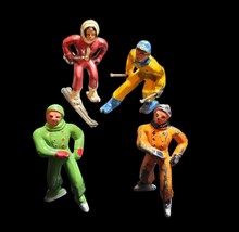 Vintage Barclay Cast Metal Skiers &amp; Skater Lot of 4 1930s–50s Winter Fig... - $453.86 MXN
