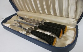 Washington Forge Stainless Steel Cutlery Set With Stag Look Handles Made In Usa - £54.77 GBP