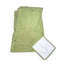 Green Lace Polyester Embroidered Embroidery Cutwork Tablecloth 12 Tablem... - $52.35