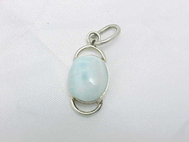 LARIMAR Vintage PENDANT in Sterling Silver - 1 1/8 inches long - £36.53 GBP