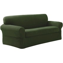 Fancy Collection Strech Sofa Love Seat Arm Chair Slip Cover Olive Green (3 pi... - £55.35 GBP