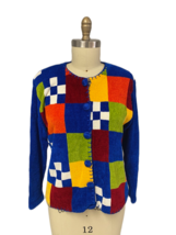 VTG RETRO Ugly Christmas Sweater Victoria Harbour 80s Cardigan L Chenille - $1,135.88 MXN