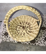 Charleston Gullah Pine &amp; Sweet Grass Basket Mini w/ Handle 5&quot; Round S. C... - £26.96 GBP