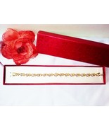 Vintage Goldtone Chain Link Tennis Bracelet with Round Crystal Bezel Sto... - £17.29 GBP