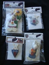 LOT of 4 Hand Painted BUNNY Easter/Spring  Wood  PINS  NEW - $7.99