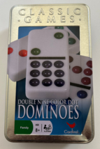 Double Nine Dominoes Set in Storage Tin, Line 9, Ages 8 and Up-Free Ship... - $11.29