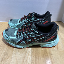 Asics Gel-Venture 6 Black With Aqua Green Running Shoes Women US 9.5 T7G6Q - $27.11