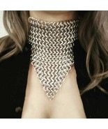 Chainmail choker necklace aluminum anodized nice necklace with wrist ban... - £44.81 GBP