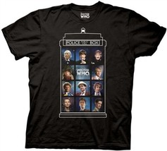 Doctor Who 50 Years 1st 11 Doctor&#39;s in a Tardis Adult T-Shirt NEW UNWORN - $15.99