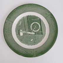 Vtg 50&#39;s Colonial Homestead Underglaze By Cirsa 6.25&quot; Plate #J 52 Spinning Wheel - £11.72 GBP