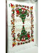 Old Fashioned Christmas Vintage B&amp;D Tree Toys Hand Towel Fringe Kitchen ... - $440.08 MXN