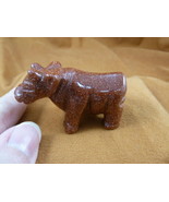 (Y-COW-720) COW dairy farm orange Goldstone gem figurine CARVING I love ... - $333.19 MXN