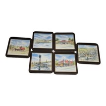Pimpernel English Villages Set of Six Deluxe Coasters Cork Backed Lot La... - $32.71