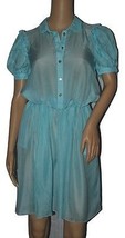 Dolce &amp; Gabbana Sheer Silk Dress Pale Blue Short Sleeve NWT (PB121) - $79.99