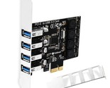 Pcie 4-Ports Superspeed 5Gbps Usb 3.0 Expansion Card For Windows 11, 10,... - £33.73 GBP