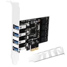 Pcie 4-Ports Superspeed 5Gbps Usb 3.0 Expansion Card For Windows 11, 10,... - £33.66 GBP